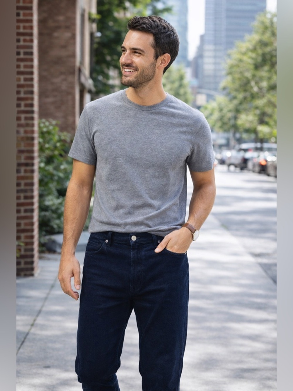 Mott & Bow Premium Dark Wash Navy Straight-Leg Jeans for Men A Wardrobe UpGrade